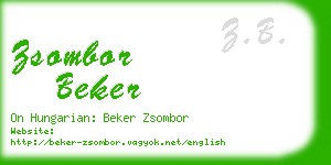 zsombor beker business card